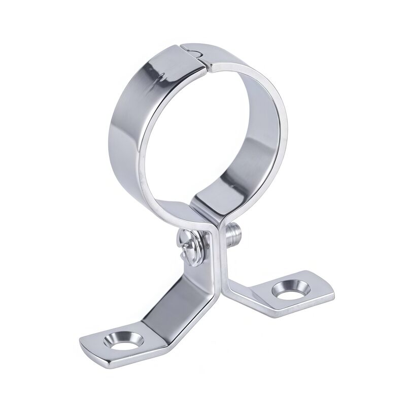 Chrome-plated copper pipe clamps and brass adjustable brackets for use in industrial pipelines.